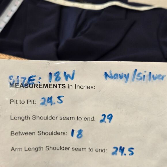 Talbots Women Blazer Plus Size 18w Blue Navy Double Breasted Silver Buttons EUC - Picture 4 of 9